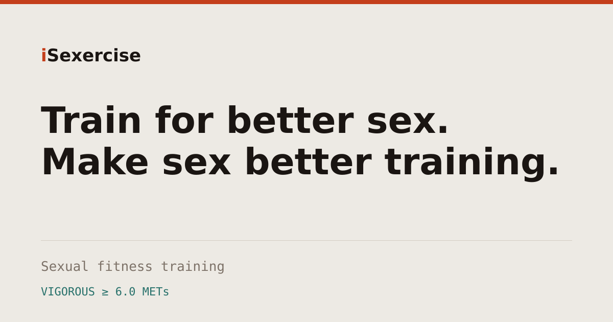 iSexercise sexual fitness training platform